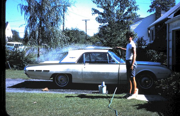 Washing the T-Bird at my familys house in Whippany, NJ